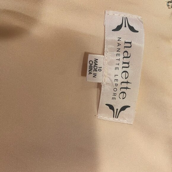 Nanette Lepore Lace & Chiffon Fit and Flare Dress Soft Peach Sz 10 - Picture 2 of 4